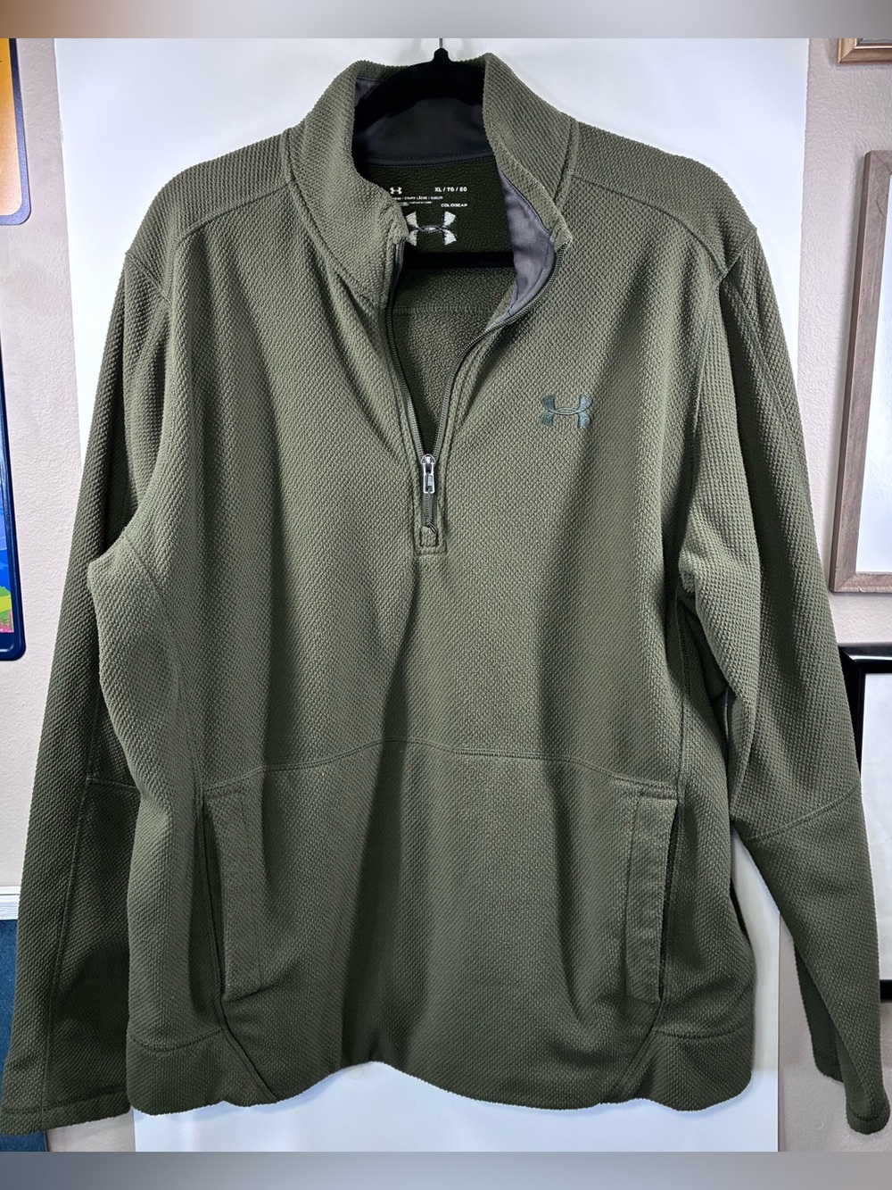 Under Armour Men's XL Olive Green 1/4 Zip Pullover Fleece